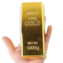 Fake Gold Bar with Realistic Gold Appearance for Crafts, Display and Novelty Decoration Prop