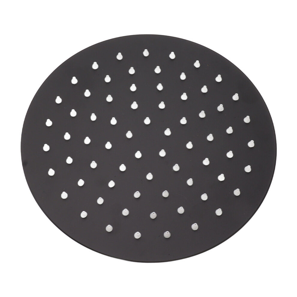 Ultra Thin Black Rainfall Shower Head, Stainless Steel, 8In Round 7651388735034