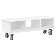 Mobile TV - HELLOSHOP26 - 100x35x35 cm - Legno ingegnerizzato - Bianco - Scomparti e gestione cavi