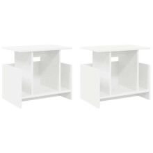 Mobile TV - HELLOSHOP26 - Set di 2 - Bianco - Legno ingegnerizzato - 50 x 35 x 45 cm
