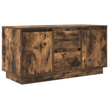 Mobile TV - HELLOSHOP26 - 100x41x50 cm - Illuminazione LED RGB - 2 porte 2 cassetti - Rovere fumé