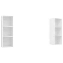Mobili TV - HELLOSHOP26 - Set di 2 - Bianco - 3 porte - 37x37x107 cm