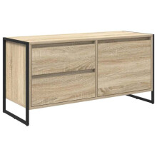 Mobile TV - HELLOSHOP26 - Mobile TV industriale - Sonoma marrone - 100 x 36 x 49,5 cm - Porta e cassetto
