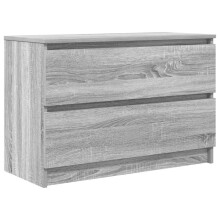 Mobile TV - HELLOSHOP26 - 80 x 35 x 54 cm - Sonoma grigio - 2 cassetti - Grande spazio di stoccaggio