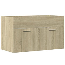 Waschtischschrank - HELLOSHOP26 - 80 x 38,5 x 46 cm - Sonoma-Eiche - Spanplatten - Feuchtigkeitsbeständig
