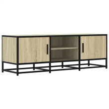 Mobile TV - HELLOSHOP26 - 120x35x41 cm - Grande capacità di stoccaggio - Design industriale - Rovere Sonoma