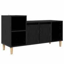 Mobile TV - HELLOSHOP26 - Rettangolare 100 x 35 x 55 cm - 2 porte - 1 ripiano - Nero opaco