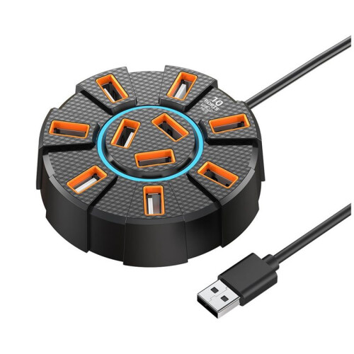 USB 2.0 Hub Multi Splitter Adapter 5Gbps High Speed USB Splitter Power Adapter Multiple Expander for PC Laptop, 10