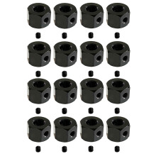 16PCS 5mm to 12mm Metal Combiner Wheel Hub Hex Adapter for WPL D12 C14 C24 B14 B16 MN D90 D91 RC Car Upgrade Parts,Black
