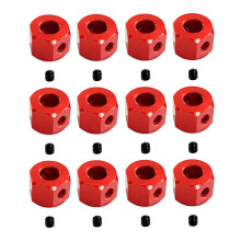 12PCS 5mm to 12mm Metal Combiner Wheel Hub Hex Adapter for WPL D12 C14 C24 B14 B16 MN D90 D91 RC Car Upgrade Parts,Red