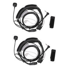 2 Stücke 2.5mm Kehlkopfmikrofon Ohrhoerer Headset Mic PTT fuer Walkie Talkie Radio TLKR T5 T80 T60 T6 T8 Talkabout MR350R T6500