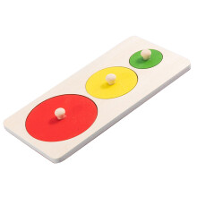 Wooden Shape Sorting Puzzle for Toddlers, Round Montessori Educational Toy, 5.5in Durable Wood