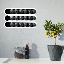 Black Acrylic Coffee Capsule Storage Wall Holder 6 Capsules Kitchen Organiser