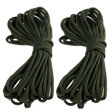 2X 7 Rope Paracord Parachute Rope Resistant Camping Survival Color: Army Green Length: 15M