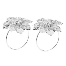 12Pack Napkin Rings, Boucles pour Anneaux de Serviette En Ou pour Décorations de Table, Mariage, DîNer, Fête, Décoration de Bricolage, Argent