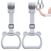 Baby Pull Up Rings with Ergonomic Grip, NonSlip Surface, Quick Clip for Playpen or Crib Training