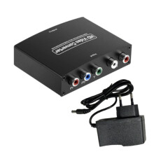 YPbPr to -Compatible 1080P Audio Video Converter Display Adapter with L/R Audio Connector for PS2 DVD PSP EU PLUG