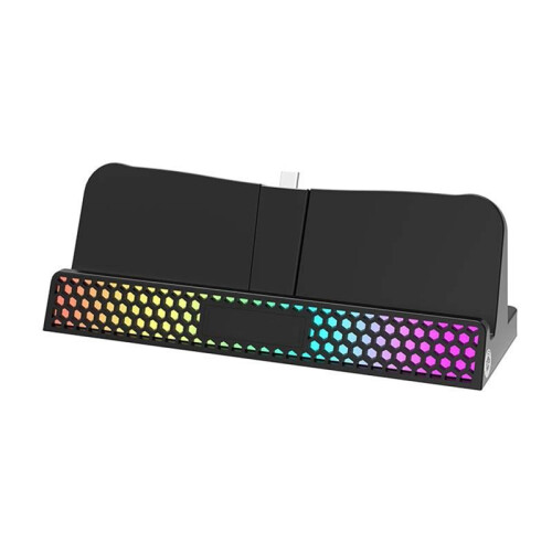 For PS5 Handheld Charging Single Base Charging Portable Stand with RGB Light for PS5 Portal Console Black