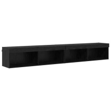 Mobile TV a muro - HELLOSHOP26 - Mobile TV a muro moderno - 100x30x30 cm - Strisce LED multicolori - Set di 2