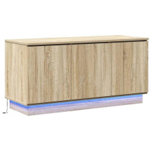 Mobile TV - HELLOSHOP26 - 100x38x49 cm - Rovere sonoma (beige) - 3 porte - Illuminazione LED integrata