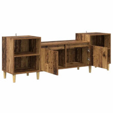 TV-meubel - HELLOSHOP26 - Rustiek rechthoekig TV-meubel - 160x35x55 cm - Engineering hout - 2 deuren, 2 planken