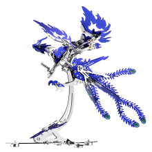 Mechanical Phoenix Metal Model Kit 358PCS Blue Stainless 3D Puzzle for Adults with Mechanical Motion Design