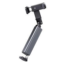 Airplane Travel Adjustable Phone Stand 360 Rotation Foldable Hook Pocket Size for Desk Tray Table Grey