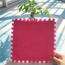 Rose Red Soft Interlocking Carpet Tiles 24x24 Inch Area Rugs for Home Decor, Slim 0.23 Profile