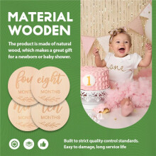 14 StüCk HöLzerne Baby Monate Meilenstein Karten, Baby Meilenstein Scheiben für Foto Requisiten, Baby Dusche Geschenke