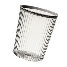 Large Transparent Plastic Garbage Bin with Lid, 23x28.5cm, Gray