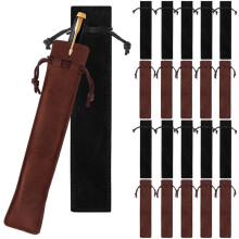 100Pcs Velvet Pen Pouch Bags, Drawstring Pen Sleeve Holders, 1.4X6.9In Single Pencil Bags, Multipurpose Pen Pouches