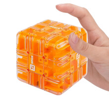 Puzzle Cube 3D Maze Brain Teaser Toy with Roller Ball, Compact Travel Size for Adults and Kids