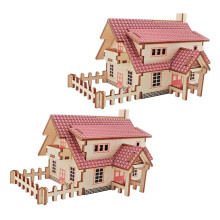 Wooden Puzzle House Kit for Adults, Solid Wood DIY Model Building Set, Handmade Craft Ornament
