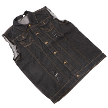 Herren Cowboy Weste Schwarz 5XL Wendekragen Ärmellose Weste