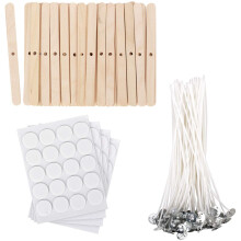 Candle Making Kit,Wooden Candle Wick Holders,Candle Wick Sticker,Candle Wicks Candle Centering Tool for Candle DIY