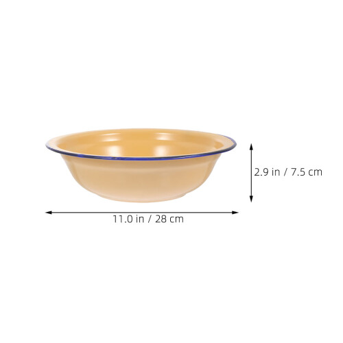 Ciotola Enamel Gialla Per Cucina Uso Multiplo E Design Retrò 1