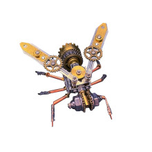 3D Metal Puzzles Mechanical Bee Kit, DIY Steampunk Insect Model, Collectible A Version Decor