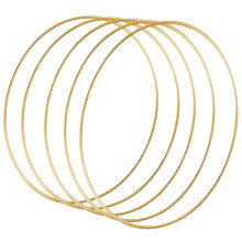 5 Pack 14 Inch Large Metal Floral Hoop Wreath Macrame Gold Hoop Rings for DIY Wreath Decor, Dream Catcher and Macrame Wall Hanging Crafts