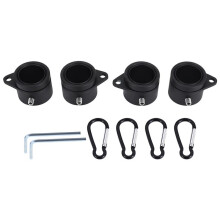 4 Pcs Flag Pole Rings Aluminum Alloy Mounting Rings 360 Degree Rotating Flagpole Anti Wrap Flag Pole (1 Inch Black)
