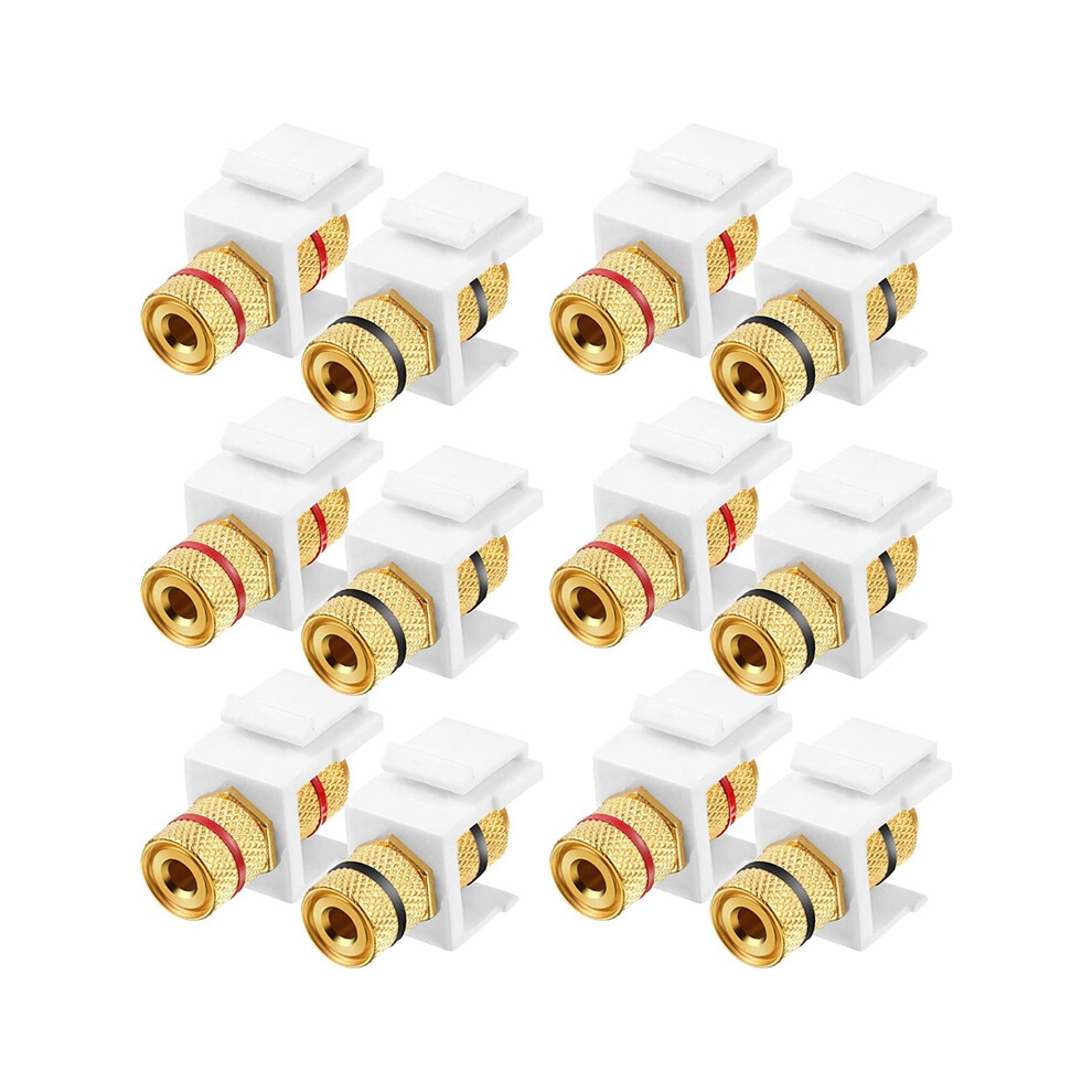 12 Pieces Banana Jack Binding Post Jack Insert, Black And Red Rings Audio Speaker Connector Screw Type 4711343827693