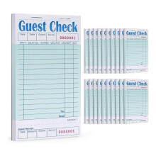 Lot de 20 Carnets de ChèQues D'InvitéS, Bloc-Notes de Serveur, Tampons de Câblage D'Accessoires Serveuse, Bloc-Notes de Commande de Fournitures de