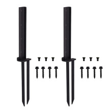2 Pack Fence Post Anchor Kit, Heavy Duty Steel Fence Post Repair Stakes,Fence Post Anchor Ground Spike for Repairing