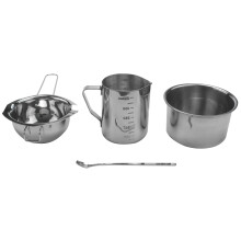 4 Set Stainless Steel Double Boiler Long Handle Wax Melting Pot, Pitcher & Mixing Spoon Candle Soap Making, DIY Scented Candle Hand Tools
