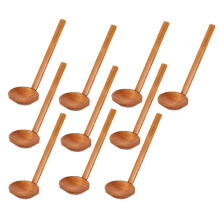 Japanese 8.5 inch Ramen Handcrafted Wooden Soup Spoon Wooden Utensils Set for Kitchen, Wooden Hot Pot Spoon 10 Pcs