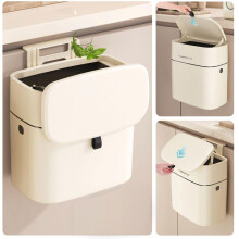 Compostbak Keuken Vuilnisbak 2,5 Gallon Aanrecht Binnen Kleine Hangende Prullenbak met Deksel Compostbak Wit