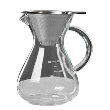 Glass Coffee Pot with Filter High Temperature Resistant Espresso Pots Graduated Scale Coffee Server 600ml