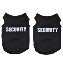 2X VĂŞtements D'Hiver pour Animaux de Compagnie Chiot Chien Chat Gilet T-Shirt Manteau Robe Pull VĂŞtements "SECURITY", Noir XS