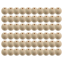 60X Natürliche Kugel Holz Spacer Perlen 25mm (1 Zoll) -Schmuck, Erkenntnisse, DIY Handwerk Holzfarbe