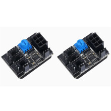 2X Adaptador Ventilador 3 Pines Y 4 Pines PWM Caja PC Concentrador Ventilador Refrigeración Divisor de 8 Vías Controlador de Velocidad de 12 V Con