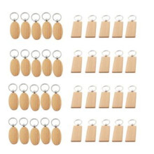 40 Stück Leere Hölzerne Schlüssel Anhänger Diy Holz Schlüssel Anhänger Schlüssel Anhänger Geschenke, 20 Stück. Oval & 20 Stück. Quadrat
